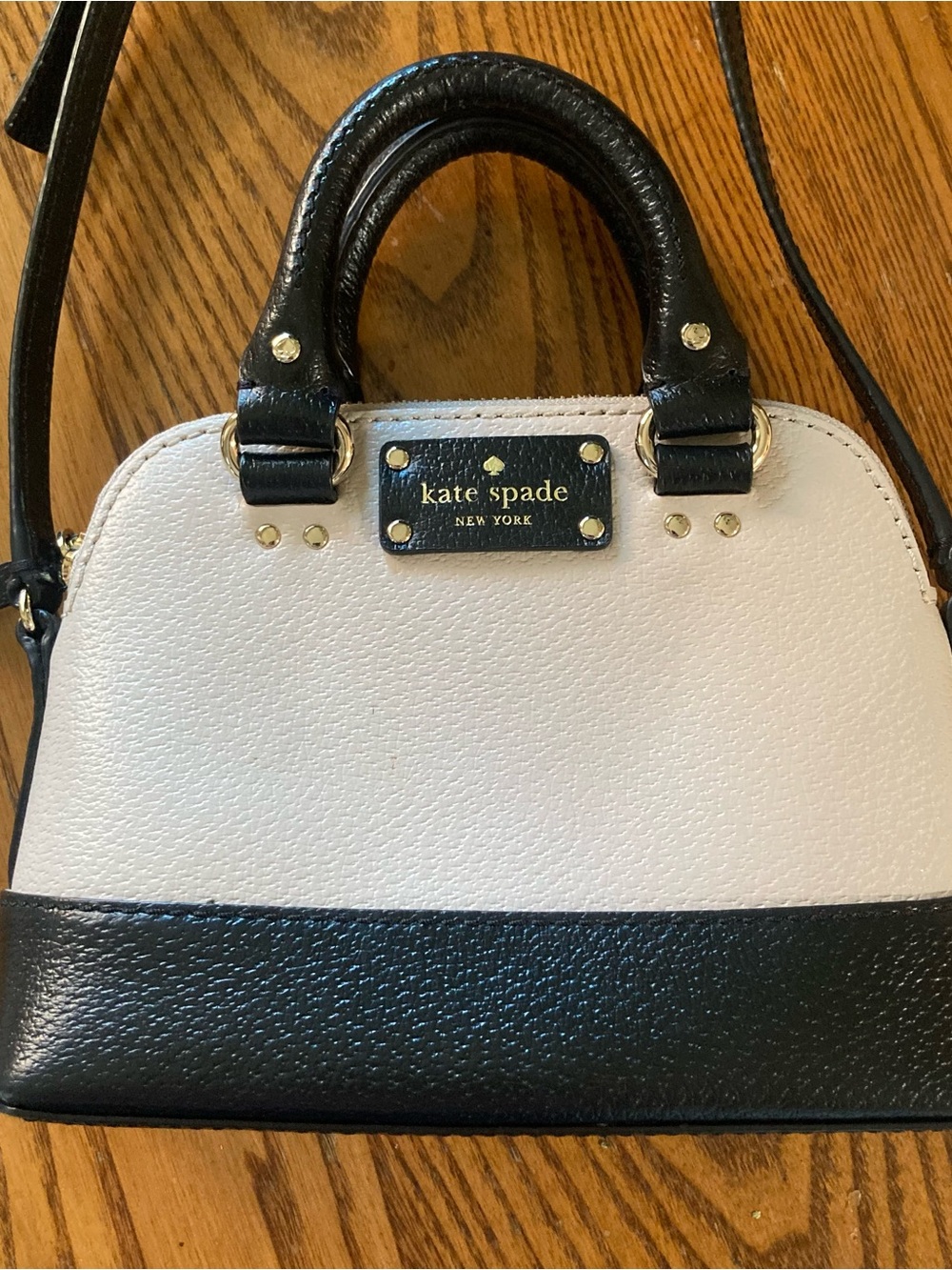 kate spade Two-Tone Black and Cream Dome Satchel